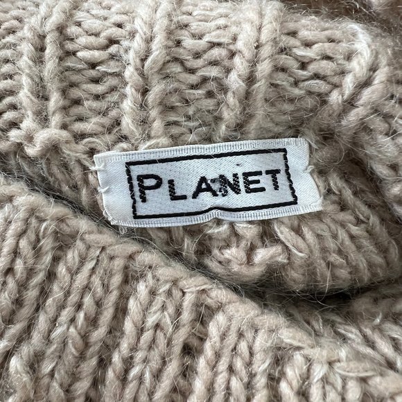 Vintage Mohair Wool Cable Knit Oversized Sweater Chunky Slouchy Preppy Fisherman - Picture 4 of 8